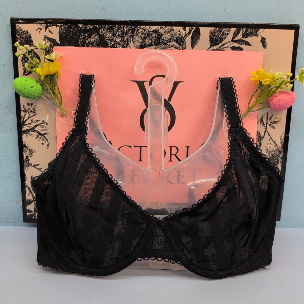 Adore Me Ninamarie Unlined Underwire Demi Bra 32DD Jet Black